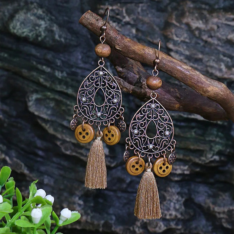 011 - Retro Bohemian Dangle Charm Earrings