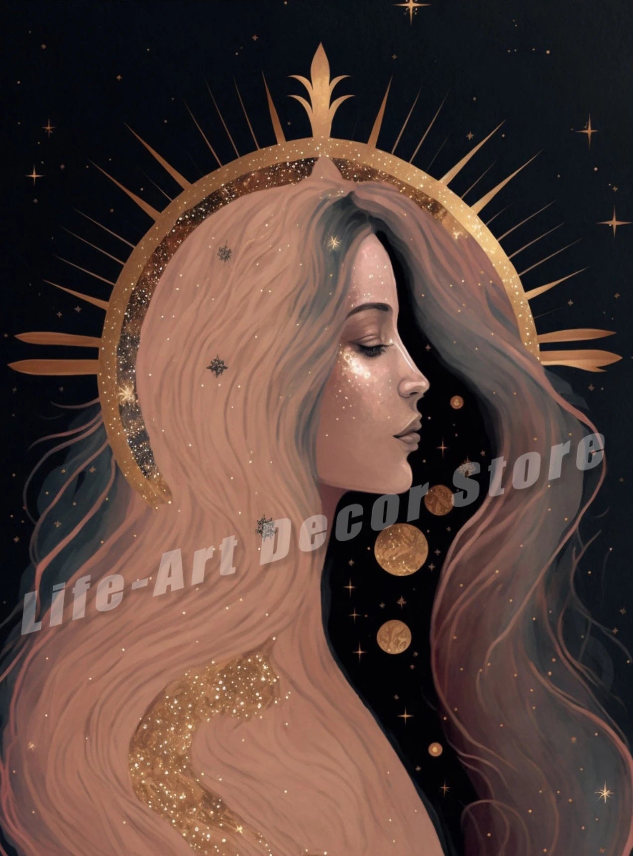 009 - Celestial Goddess Canvas Print Wall Art