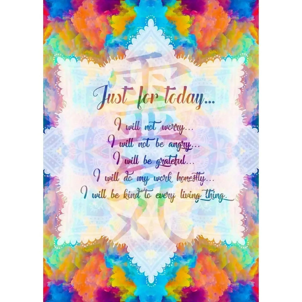 009 - Reiki Principles & Symbols Yoga Canvas Print Wall Art