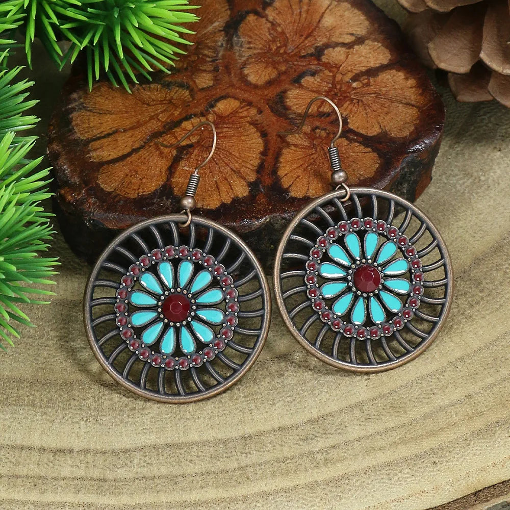 011 - Retro Bohemian Dangle Charm Earrings