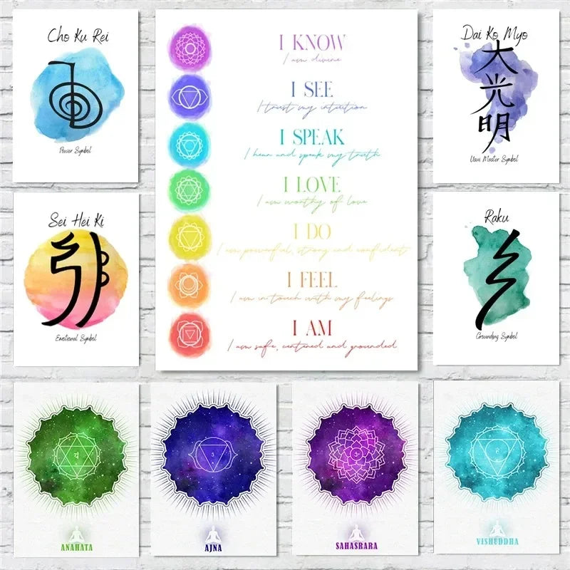 009 - Crown Chakras & Reiki Canvas Print Wall Art