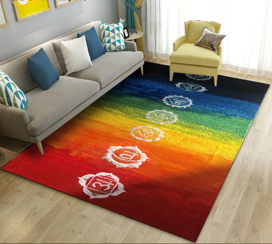 012 - 7 Chakras Yoga Meditation Non-Slip Area Mat