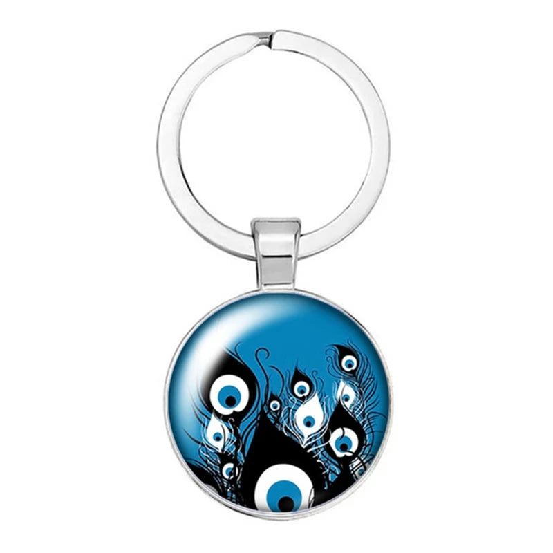 014 - Glass Turkish Evil Eye Keychain