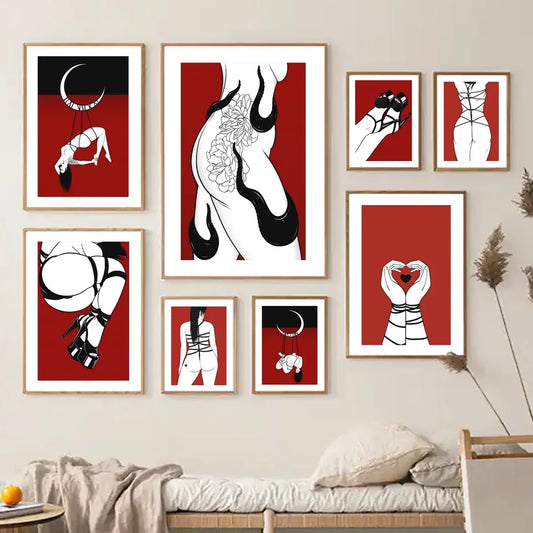 009 - Shibari She-Devil Canvas Print Wall Art