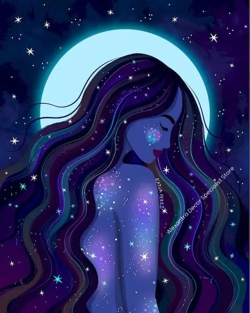 009 - Moon Witch Canvas Print Wall Art