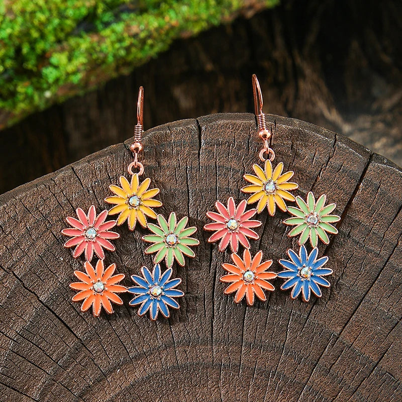 011 - Bohemian Bloom Water & Oil Drop Earrings