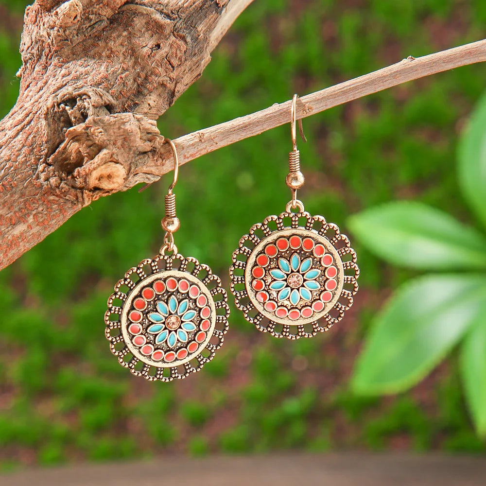 011 - Bohemian Water & Oil Drop Dangle Earrings