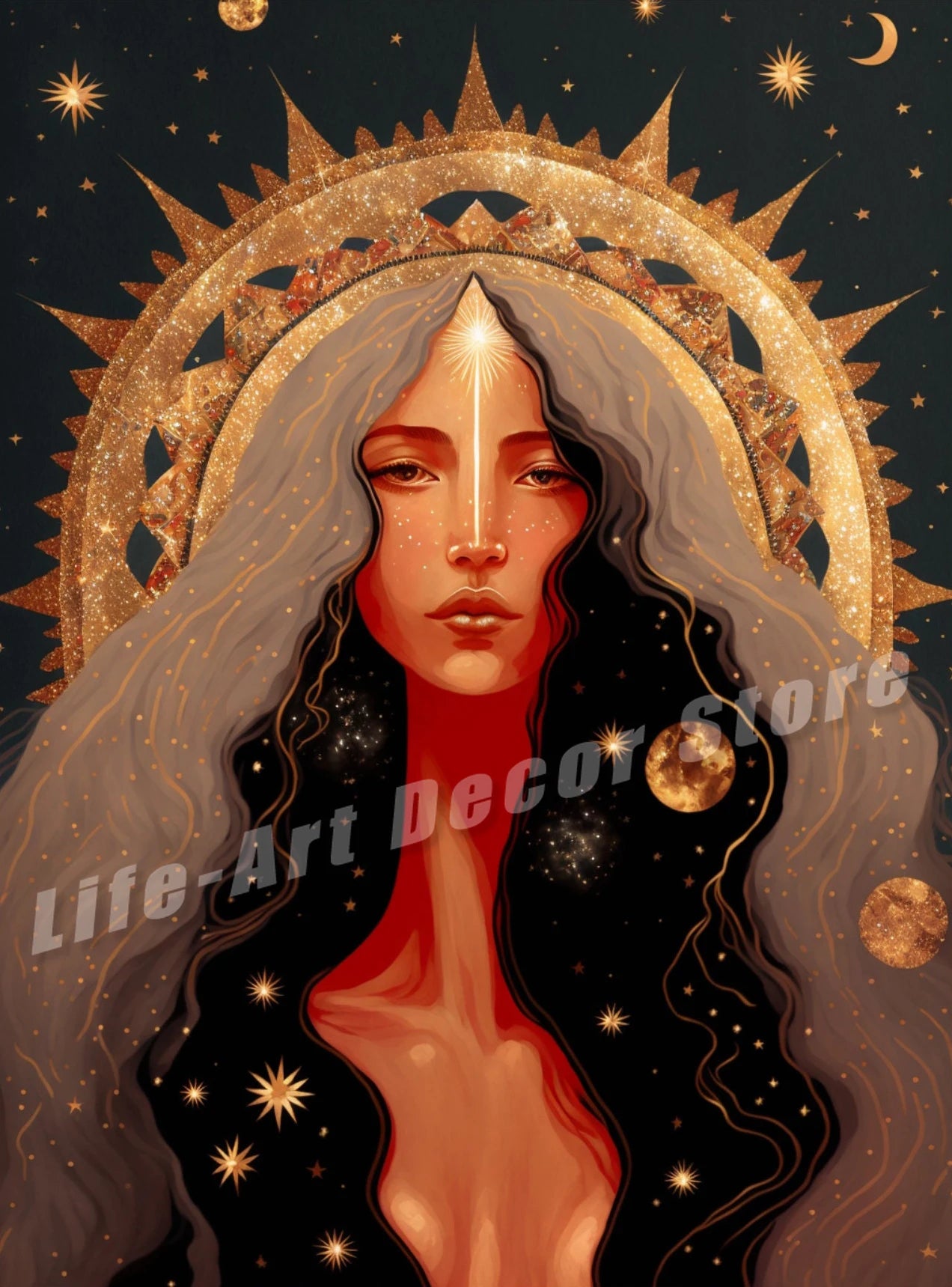 009 - Celestial Goddess Canvas Print Wall Art