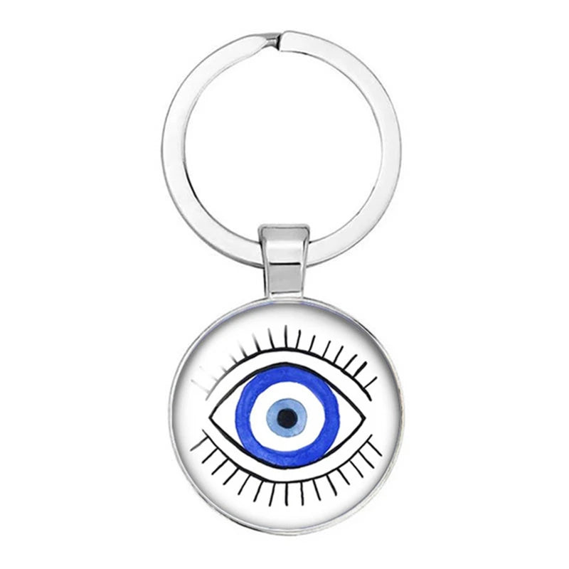 014 - Glass Turkish Evil Eye Keychain