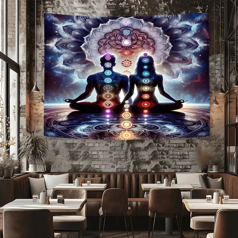 012 - 7 Chakras Meditation Tapestry Wall Hanging