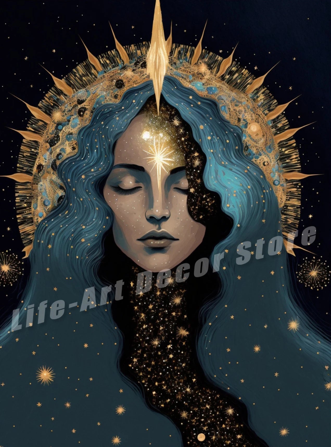 009 - Celestial Goddess Canvas Print Wall Art