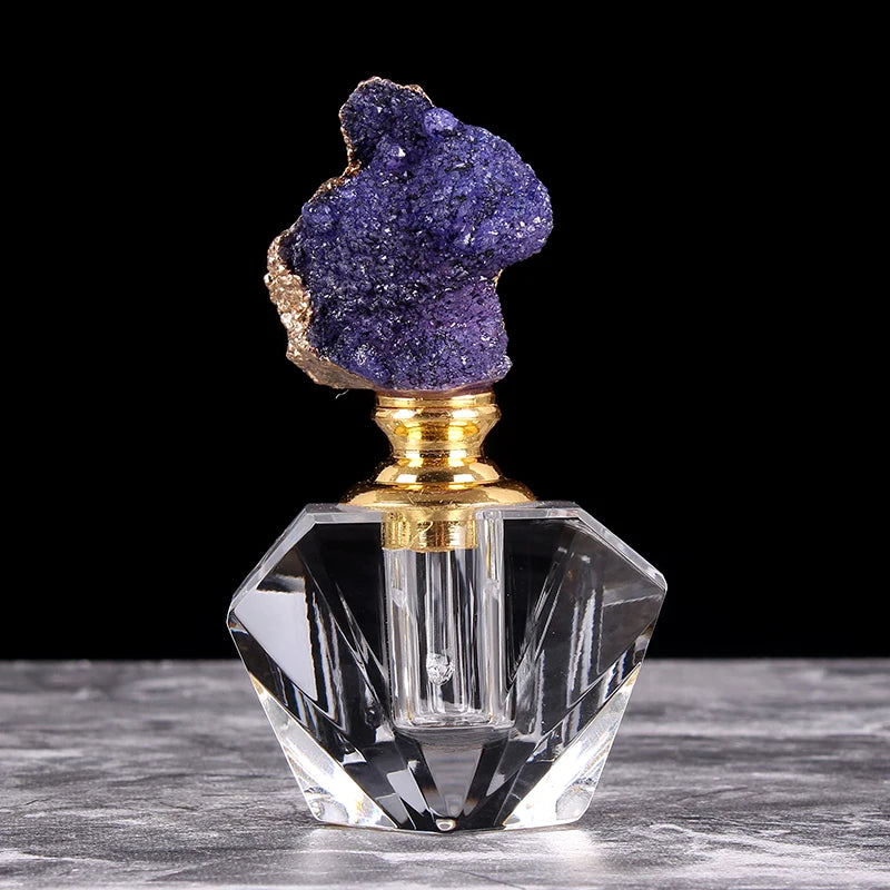 004 - Natural Agate Stone Decorative Bottle for Essential Oil
