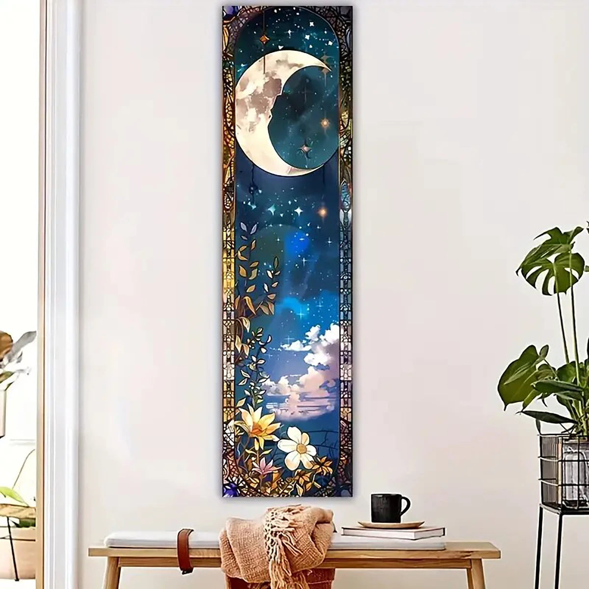 009 - Sun and Moon Botanical Tapestry Wall Hanging