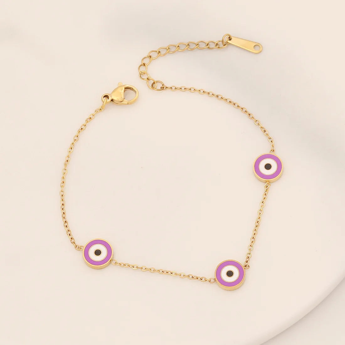 011 - Evil Eye Drip Oil Charm Bracelet