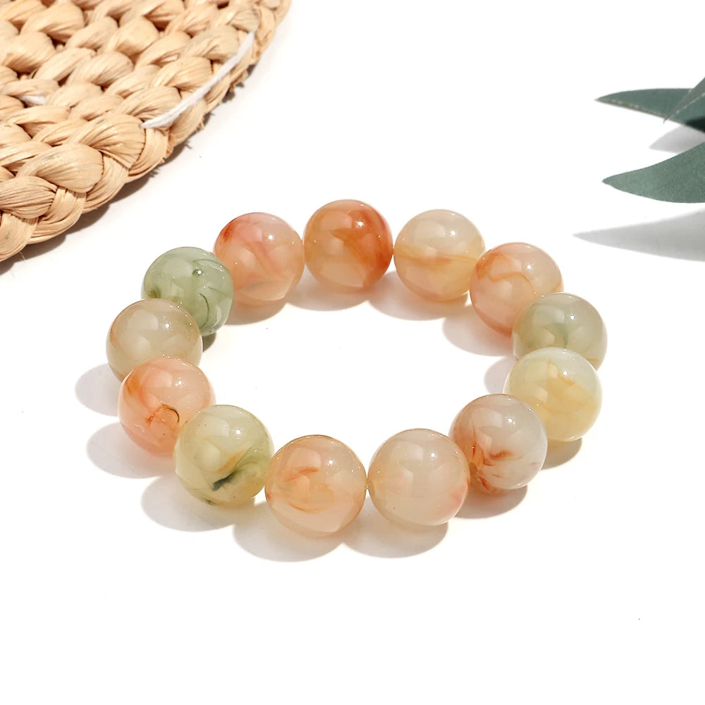 011 - Marbled Acrylic Beaded Strand Bracelet