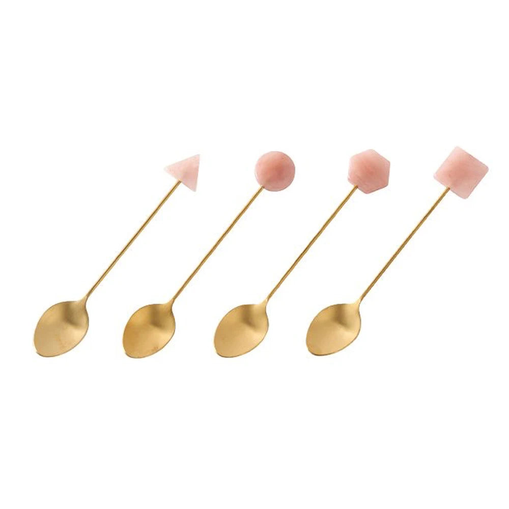 014 - Geometric Tea and Dessert Spoon & Fork 4PC Set