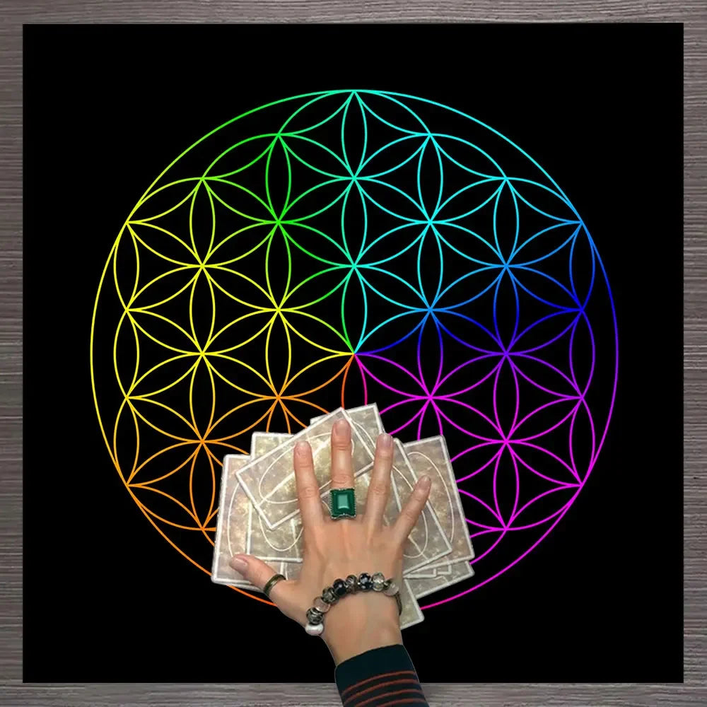 002 - Mandala & Flower of Life Divination Altar Cloth & Decor