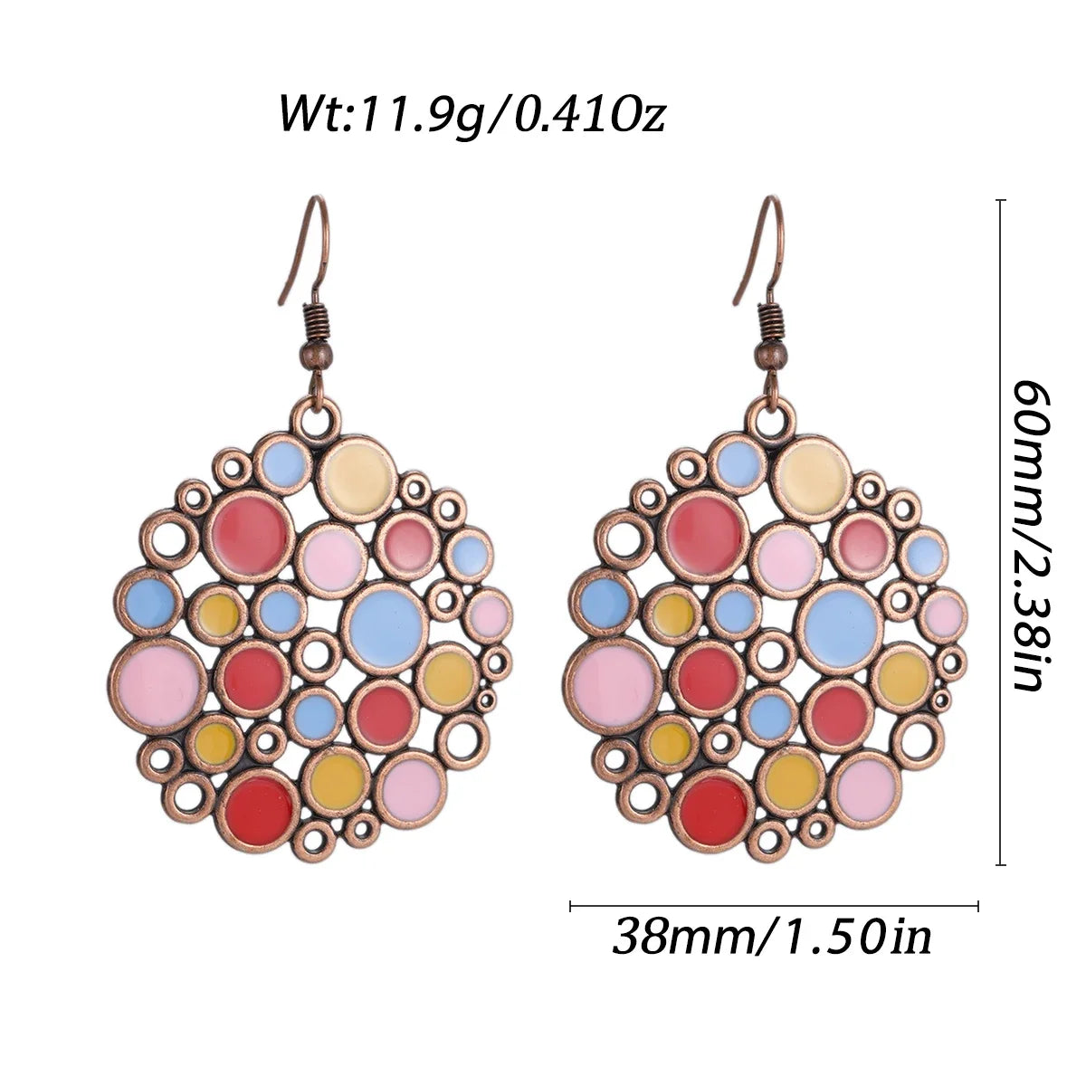 011 - Vintage Bohemian Flowers Water & Oil Drop Earrings