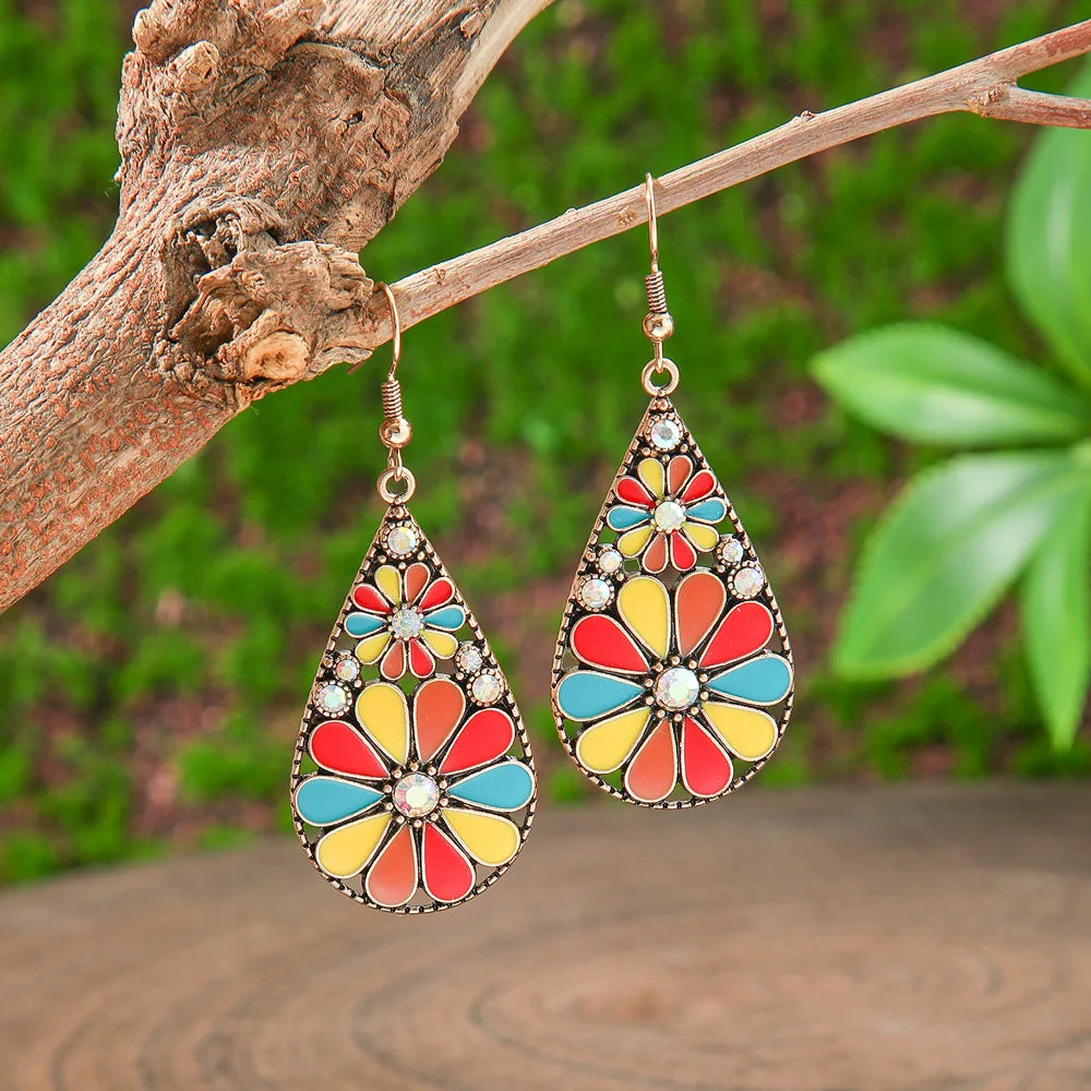 011 - Bohemian Water & Oil Drop Dangle Earrings