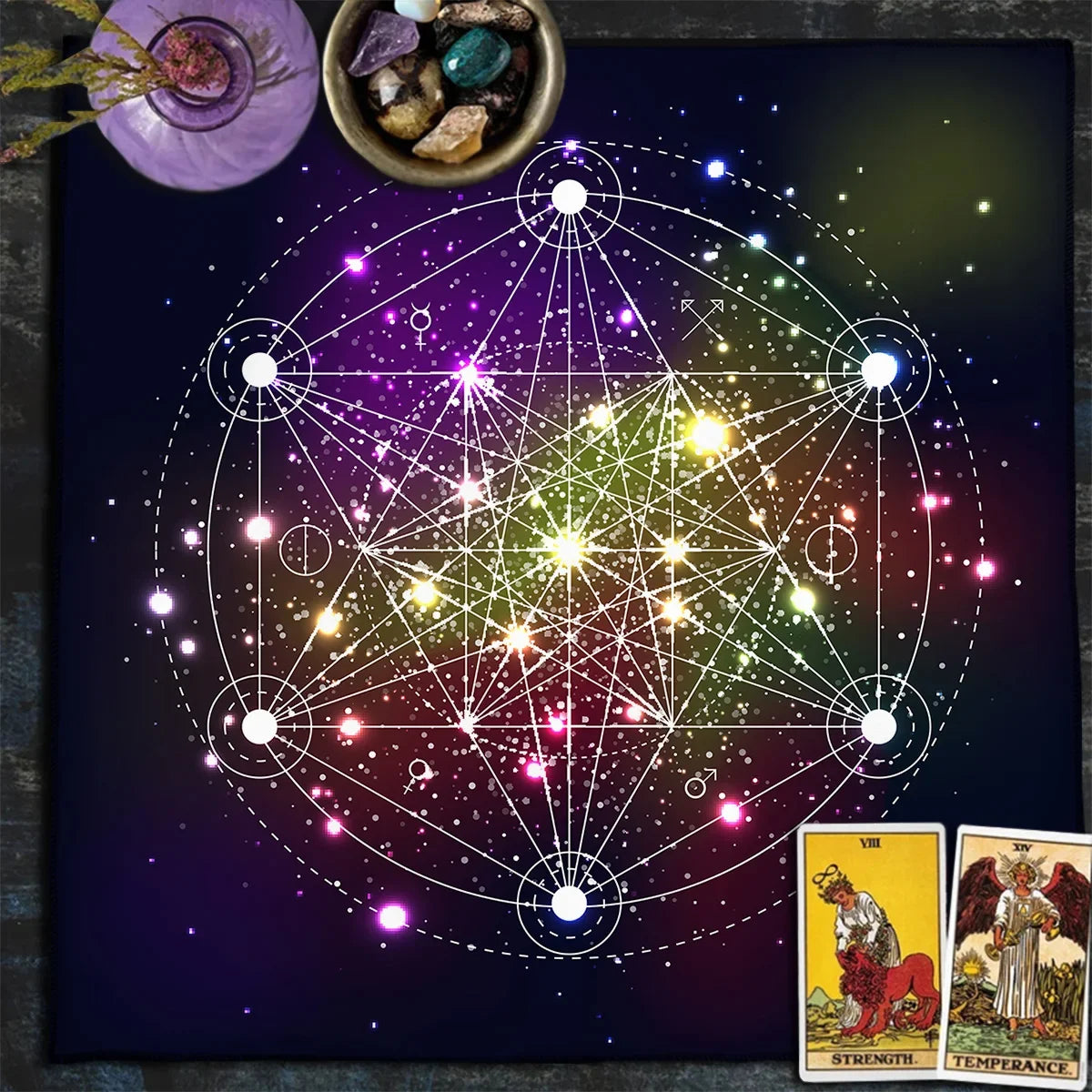 002 - Mandala & Flower of Life Divination Altar Cloth & Decor