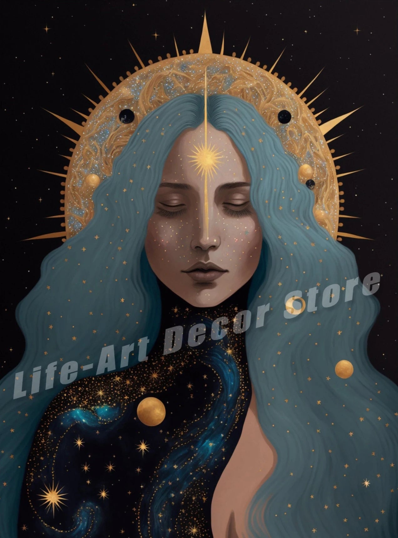 009 - Celestial Goddess Canvas Print Wall Art