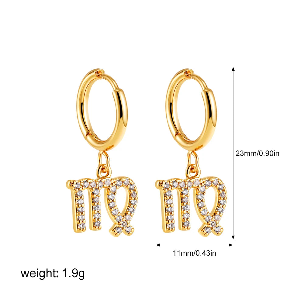 011 - Exquisite Zodiac Sign Drop Earrings