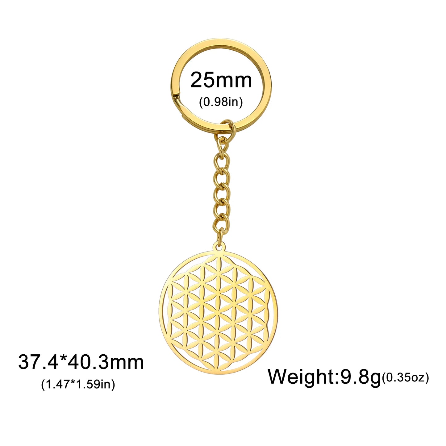 014 - Vintage Flower of Life Keychain