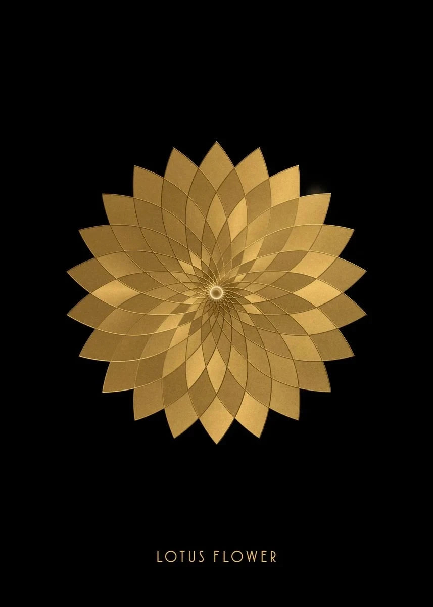 009 - Golden Geometry Canvas Print Wall Art