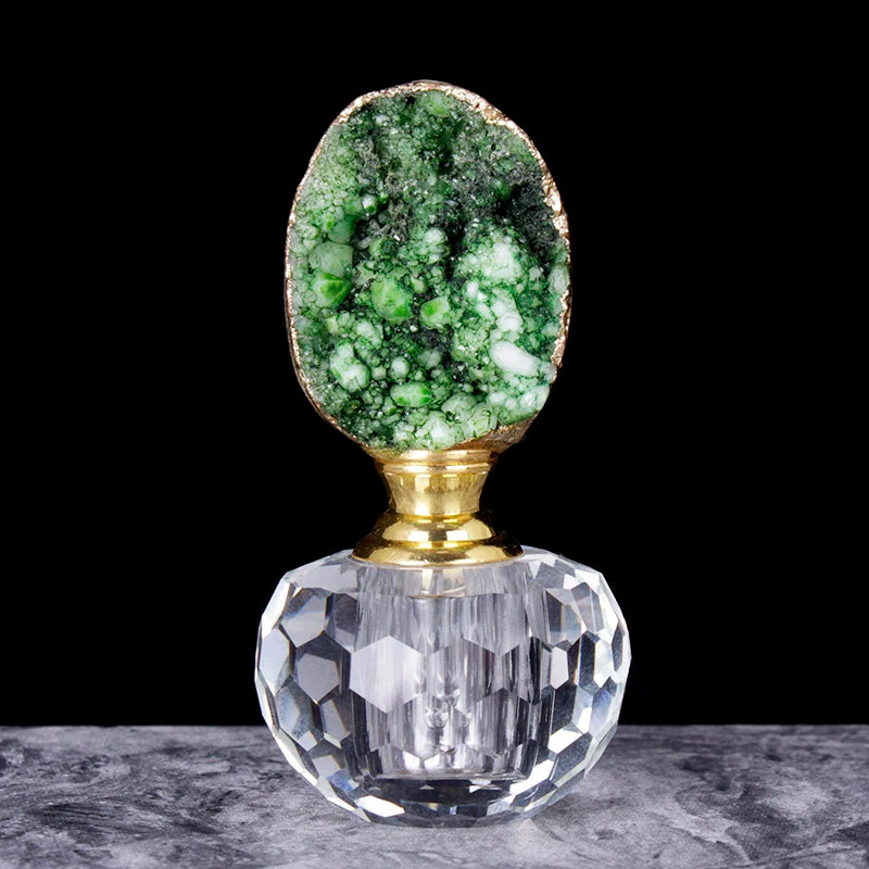 003 - Botella Decorativa de Piedra Ágata Natural para Aceite Esencial 