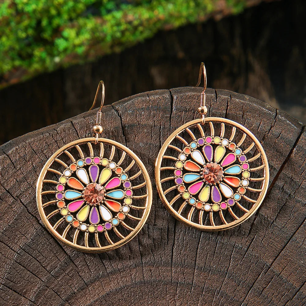 011 - Bohemian Water & Oil Drop Dangle Earrings