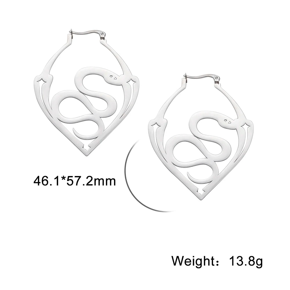 011 - Gothic Pentagram Hoop Style Earrings