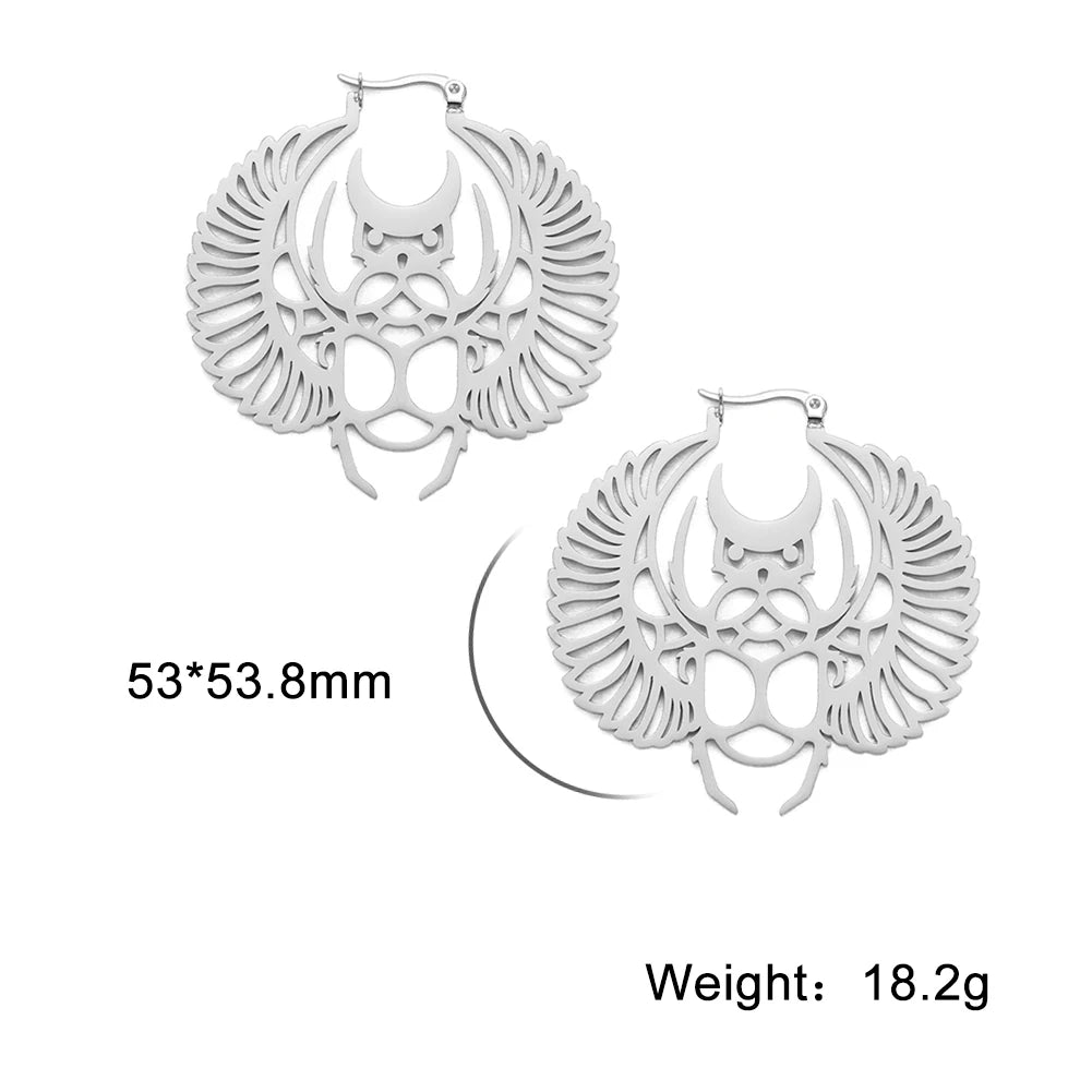 011 - Gothic Pentagram Hoop Style Earrings