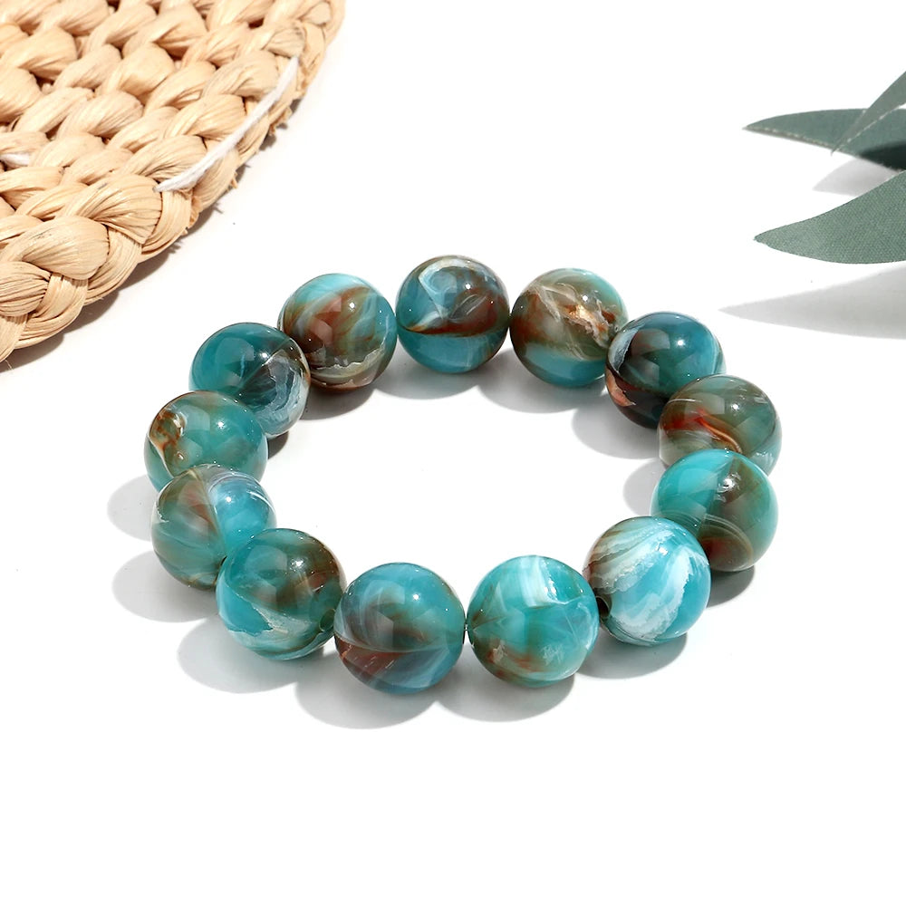 011 - Marbled Acrylic Beaded Strand Bracelet