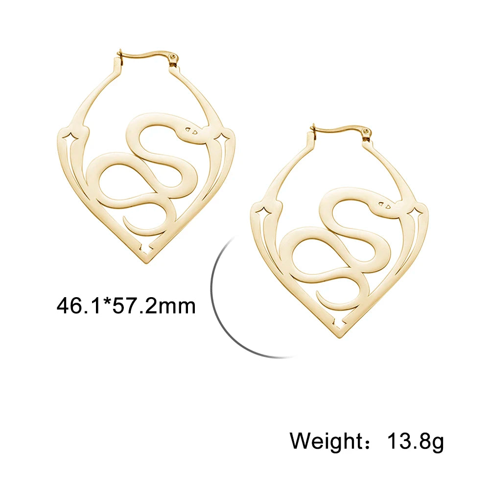 011 - Gothic Pentagram Hoop Style Earrings