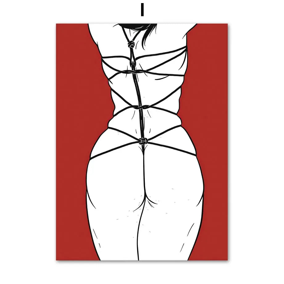 009 - Shibari She-Devil Canvas Print Wall Art