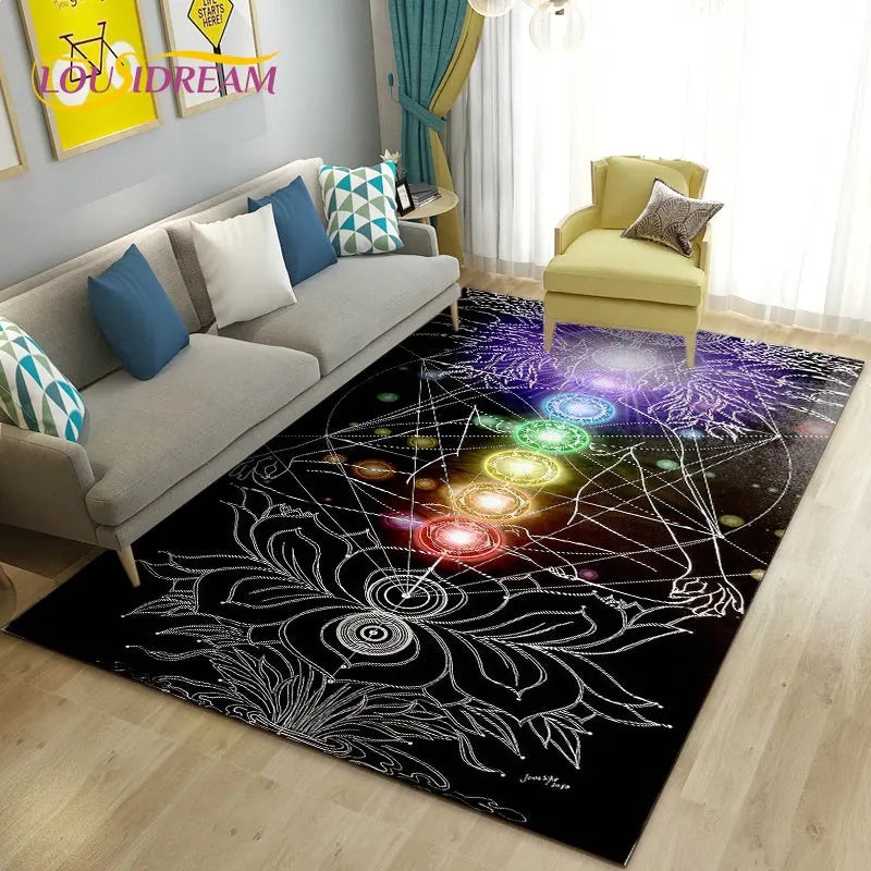 012 - 7 Chakras Yoga Meditation Non-Slip Area Mat