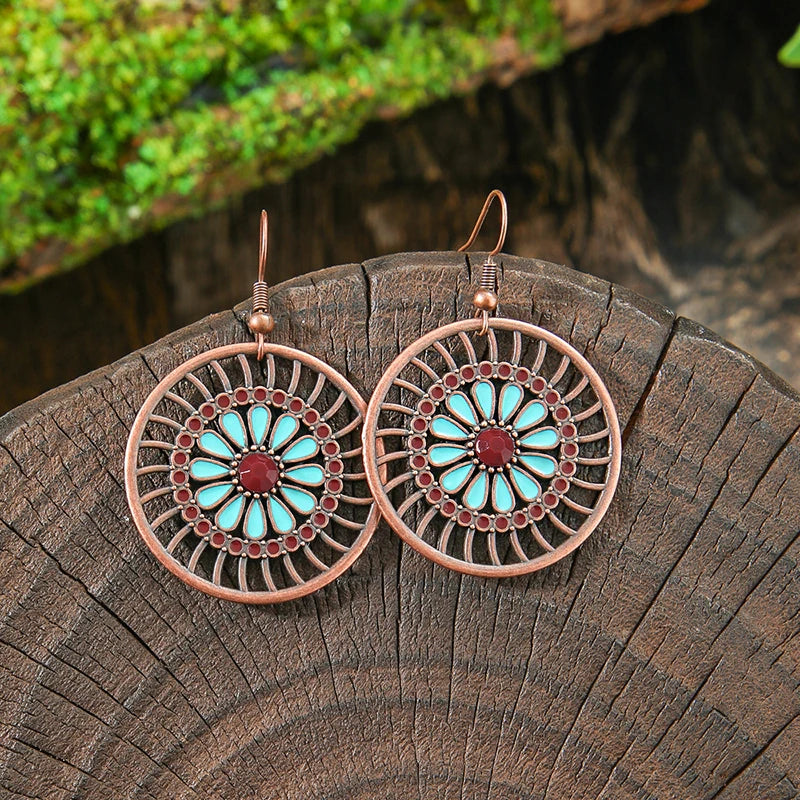 011 - Bohemian Bloom Water & Oil Drop Earrings