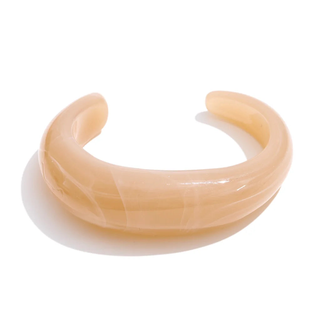 011 - Soft Spring Open Cuff Bangle Acrylic Bracelet