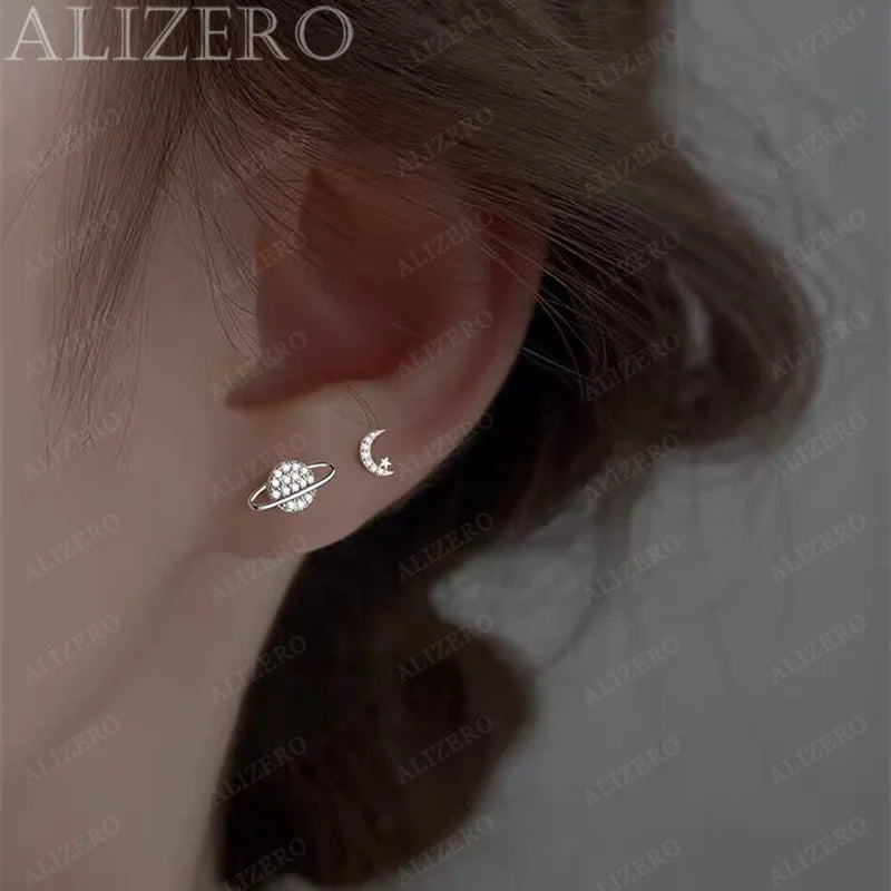 011 -  Planet Moon Sterling Silver Stud Earrings