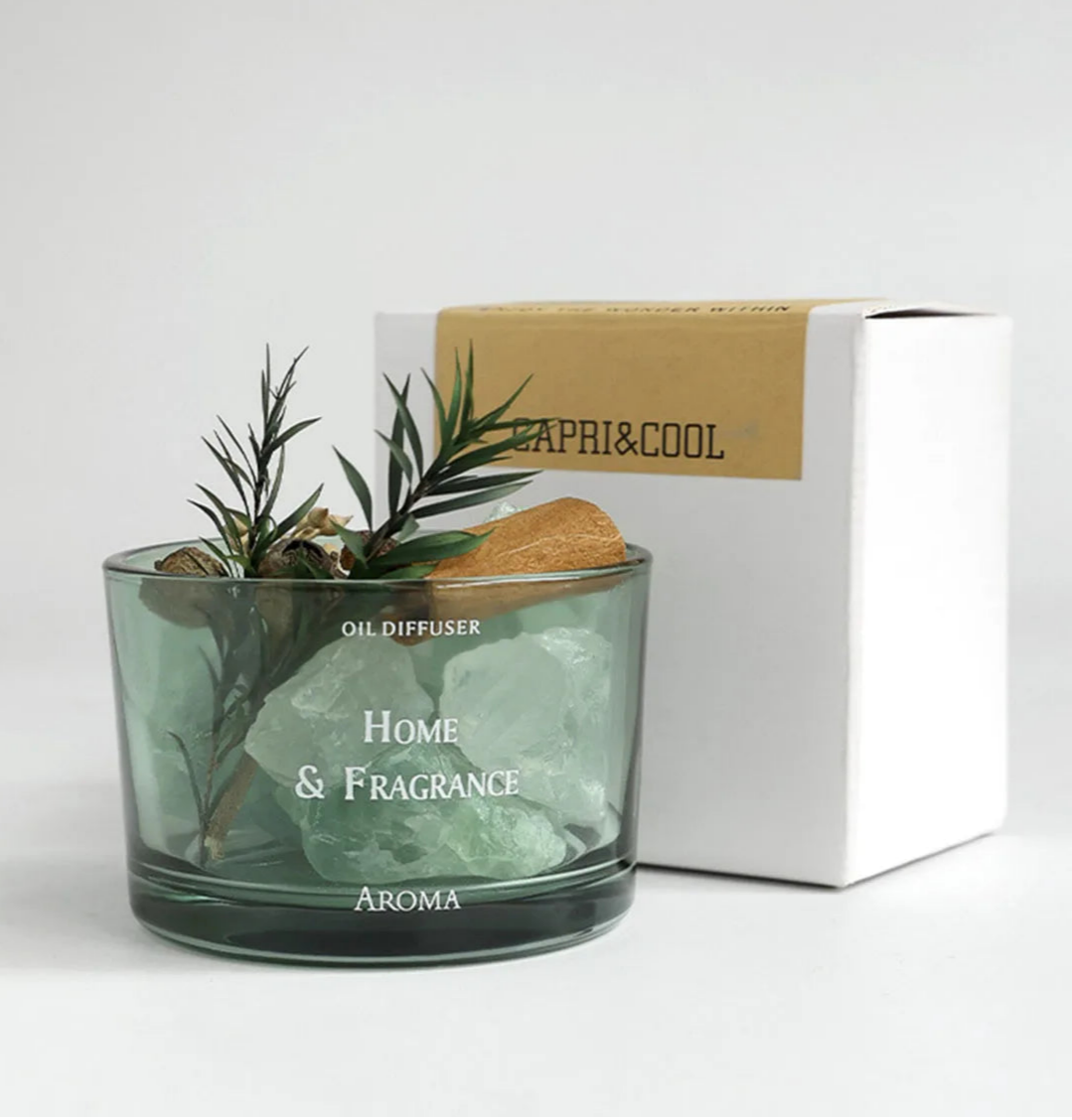 004 - Crystal Stone Essential Oil Diffuser with Herbs