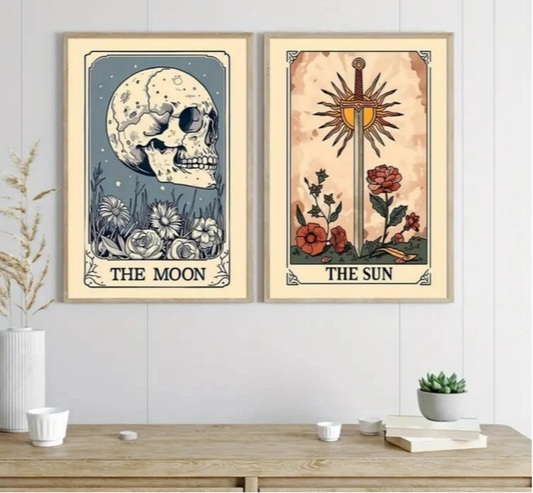 009 - Sun Moon Star Bohemia Canvas Wall Art