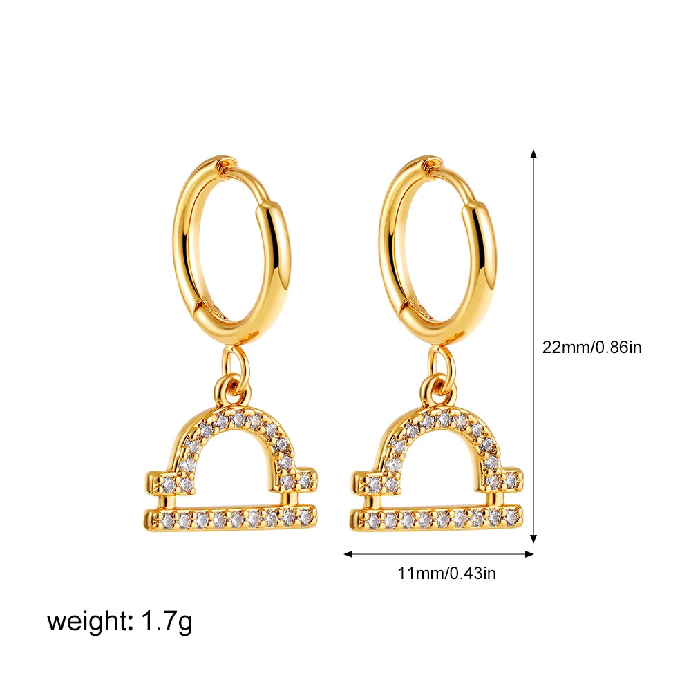 011 - Exquisite Zodiac Sign Drop Earrings