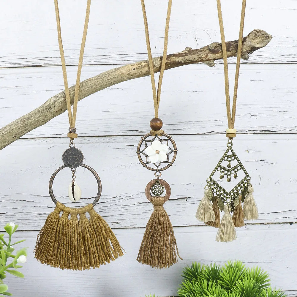 011 - 3pc Bohemian Vintage Tassel Necklace Set