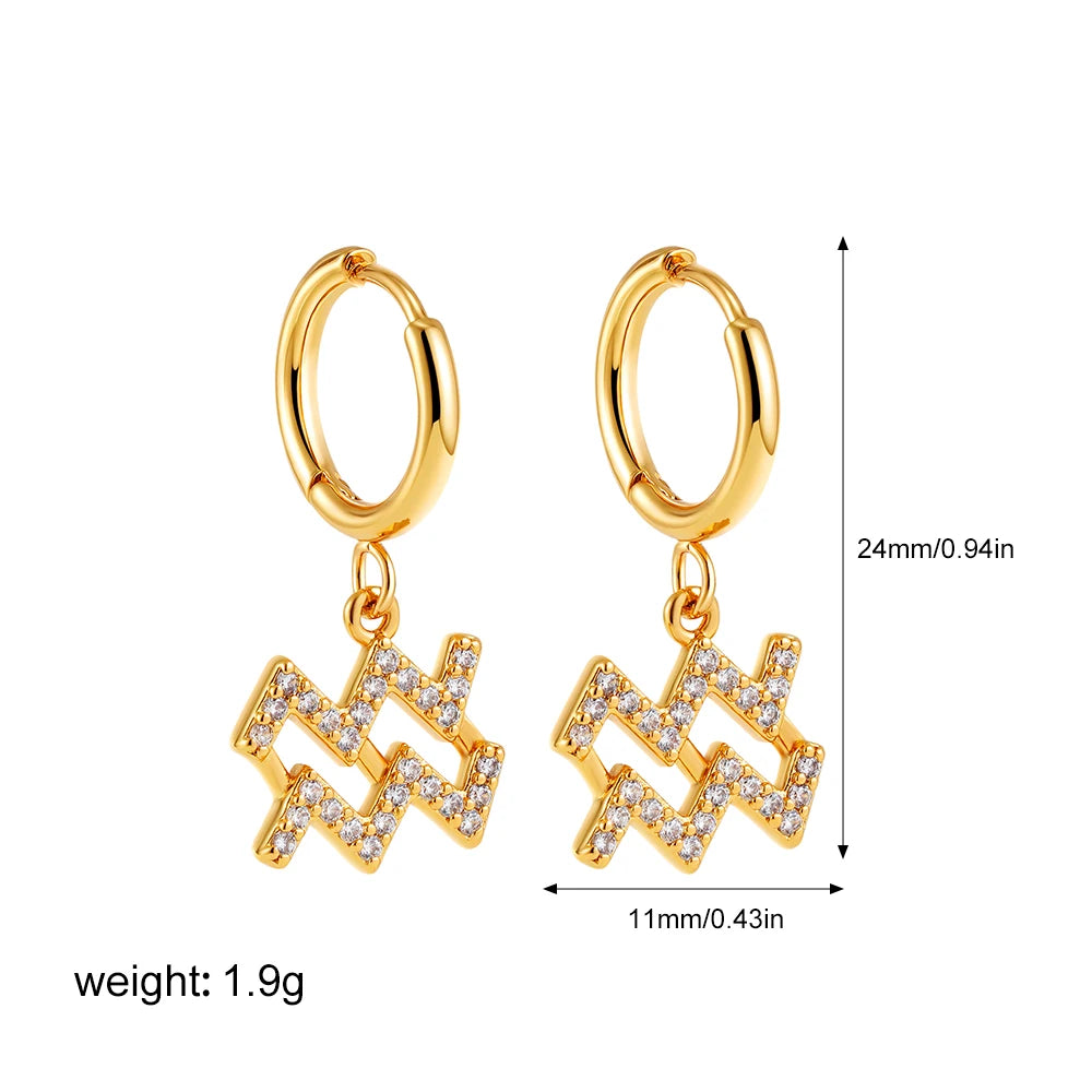 011 - Exquisite Zodiac Sign Drop Earrings
