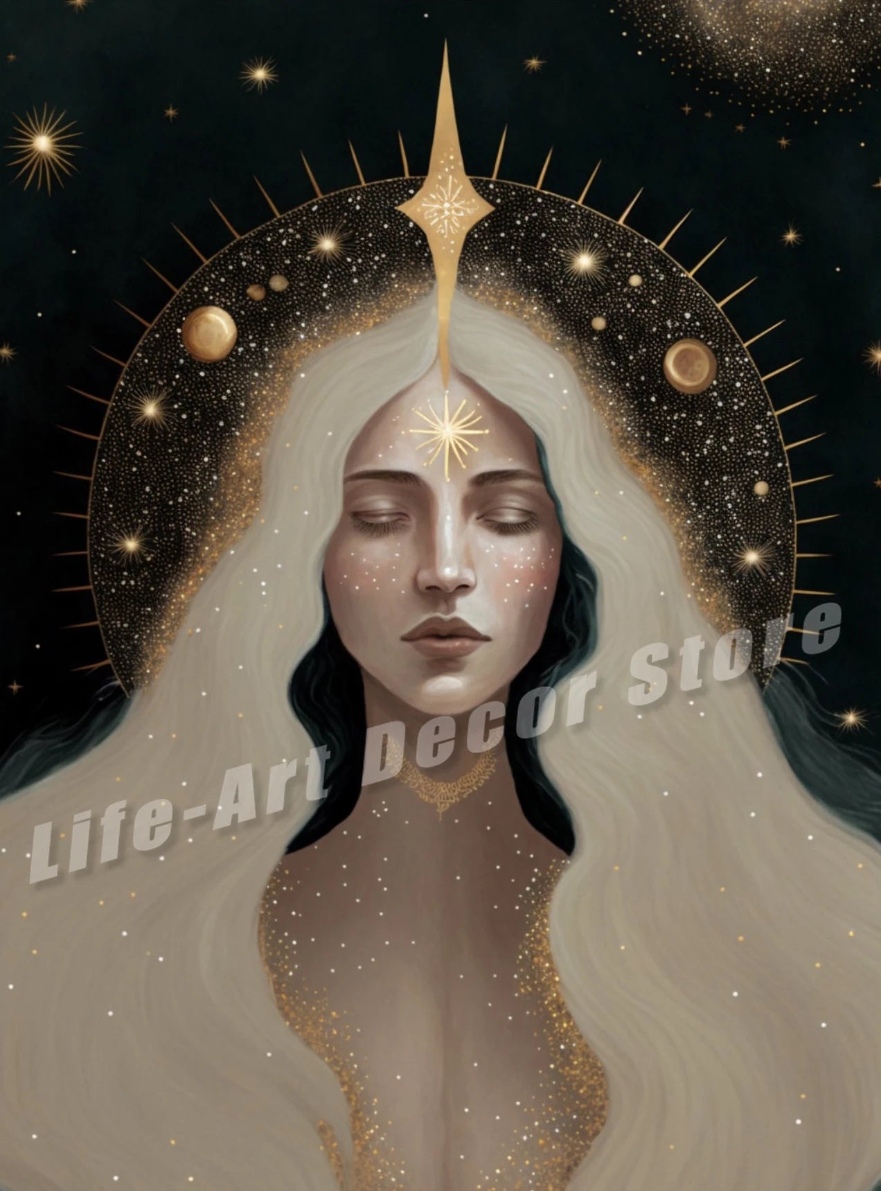 009 - Celestial Goddess Canvas Print Wall Art