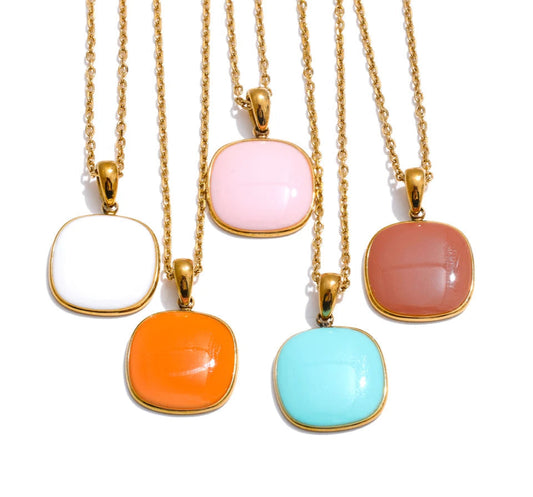 011 - Candy Coated 18K Gold-Plated Pendant Necklace