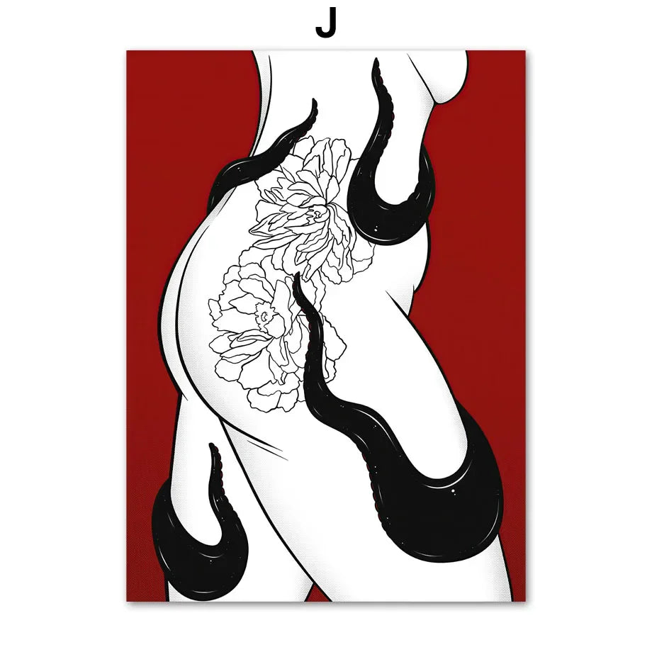 009 - Shibari She-Devil Canvas Print Wall Art