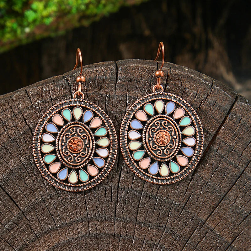 011 - Bohemian Bloom Water & Oil Drop Earrings