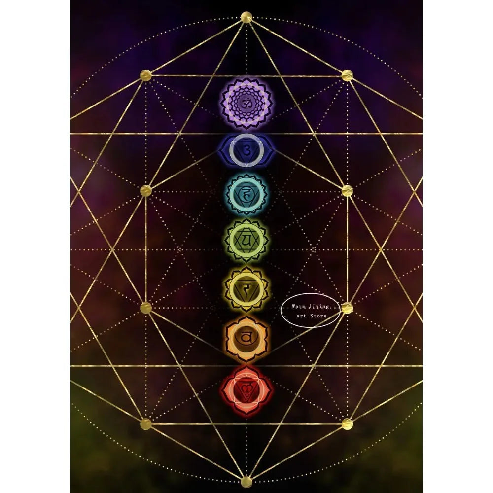 012 - Reiki Principles & Symbols Lotus Canvas Print Wall Art