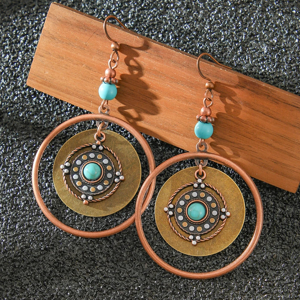 011 - Vintage Bohemian Dangle Charm Earrings